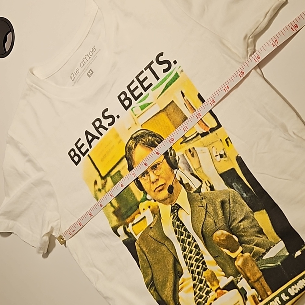 White Graphic Short Sleeve Tee - Bears. Beets. Battlestar Galactica. - Picture 4 of 8